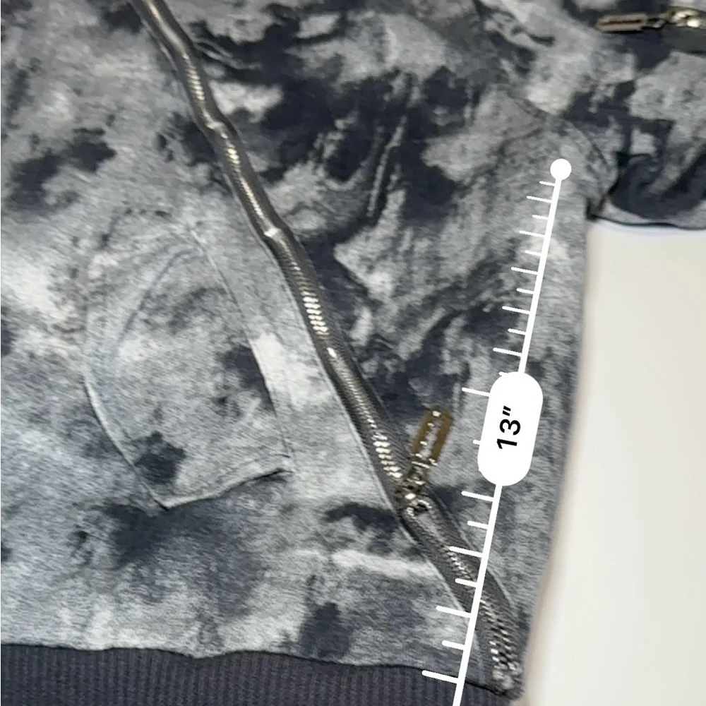 Men’s BEGOING bomber jacket with a gray and black  watercolor pattern size M